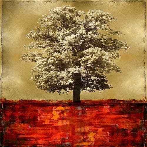 Stately - Red on Gold Art Print by Eric Turner