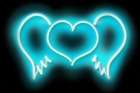 Neon Heart Wings AB Art Print