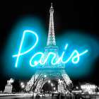 Neon Paris AB Art Print
