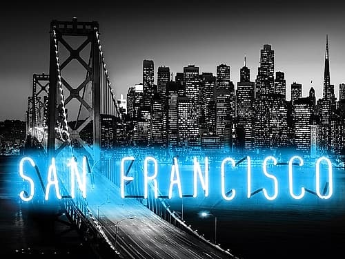 Neon San Francisco AB Landscape Print