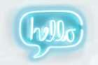 Neon Hello AW Art Print