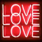 Neon Love Love Love RB Art Print