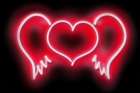 Neon Heart Wings RB Art Print