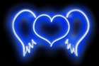 Neon Heart Wings BB Art Print