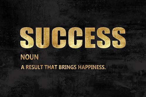 Success in Gold Word Art Print