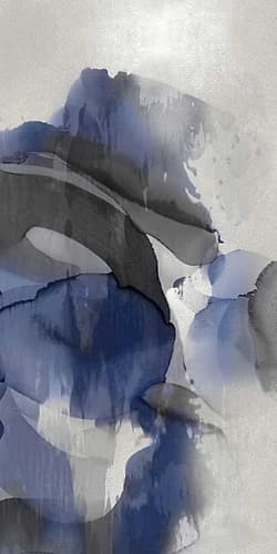 Cascade Indigo Triptych III Art Print