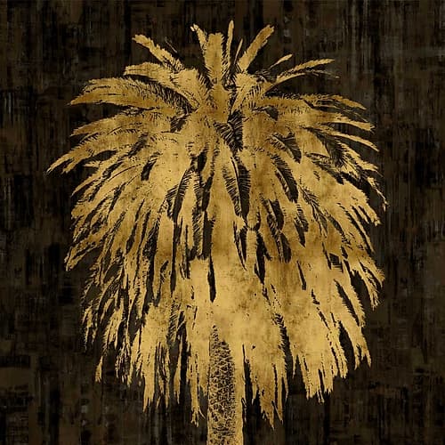 Palms In Gold I Tropical Print