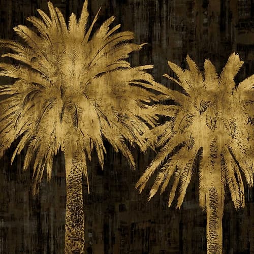 Palms In Gold II Tropical Print