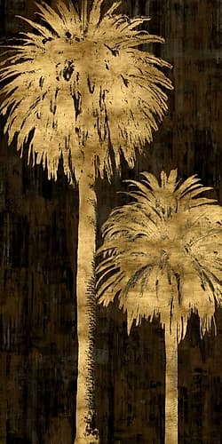 Golden Palms Panel I Tropical Print