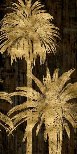 Golden Palms Panel II Tropical Print