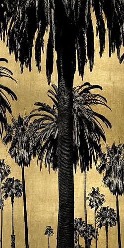 Palms with Gold II Tropical Print