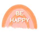 Be Happy- Orange Art Print