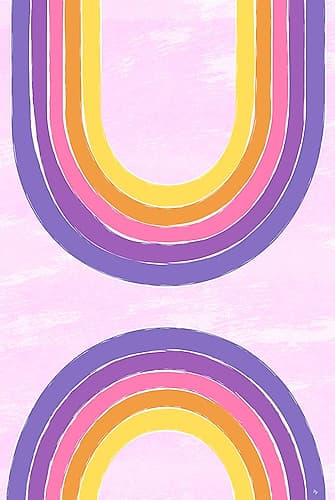 Pink Arcs Abstract Art Print