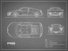 Audi R8 V10-Grey Art Print