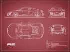 Audi R8 V10-Maroon Art Print