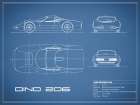 Ferrari Dino 206 1965-Blue Art Print