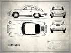 Porsche 356C White Art Print