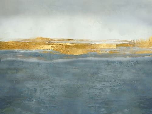 Linear Gold on Azure Art Print