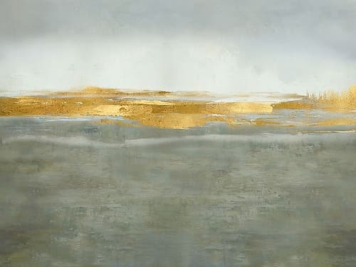 Linear Gold on Gray Art Print