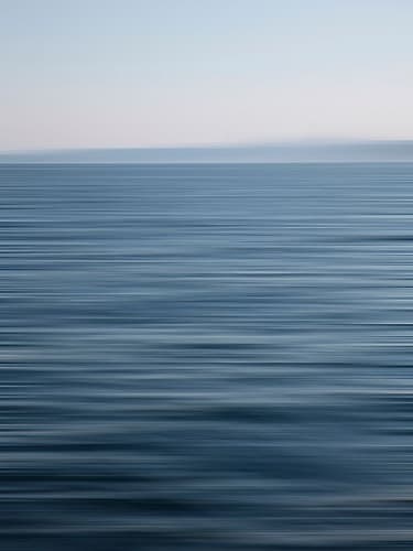 Abstract blue horizon Coastal Print