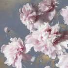 Peonies on Gray and Gold II Art Print by Shawna Sullivan