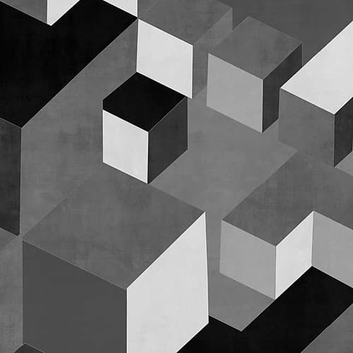 Cubic in Grey I Art Print by Todd Simmions