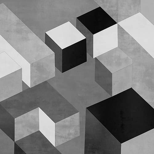 Cubic in Grey II Art Print by Todd Simmions