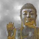 Silver and Gold Buddha Art Print