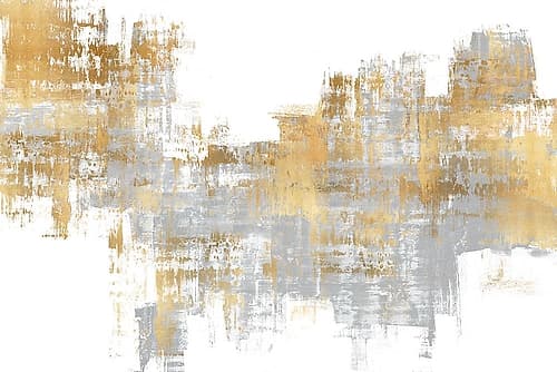 Dynamic Gold on Grey I Art Print by Alex Wise