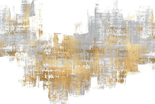 Dynamic Gold on Grey II Art Print by Alex Wise