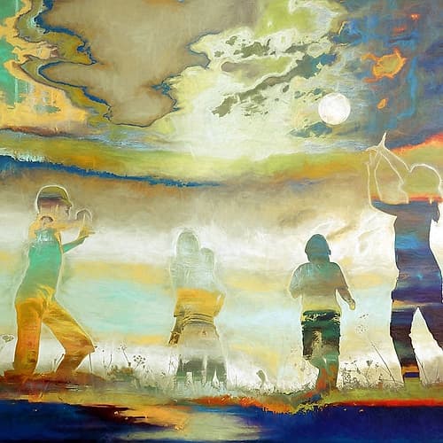 Playing with the Moon Art abstrait reproduction