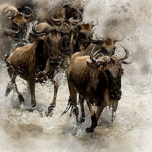 Crossing the River Impressionniste reproduction