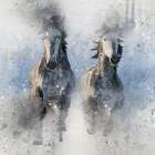 Two Horses More Art Print