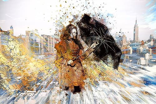 Black Umbrella Art Print