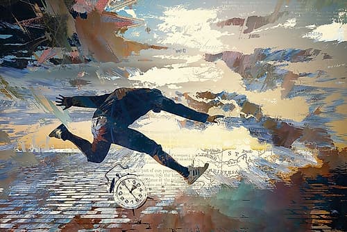 Race Against Time Art abstrait reproduction