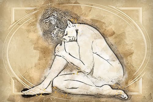 Vintage Naked Pose II Vintage Print