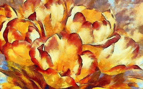 Fire Tulips I Art Print