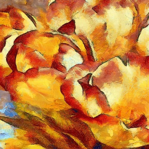 Fire Tulips II Art Print