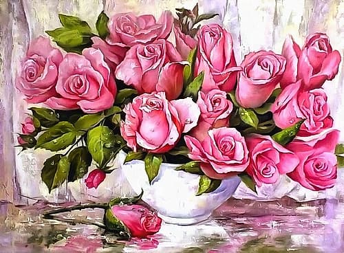 Fresh Pink Roses Art Print