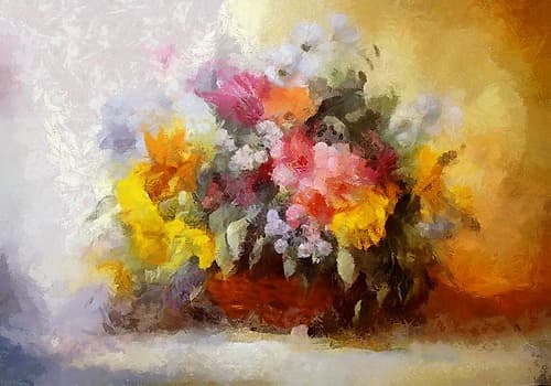 Basket of Flowers III Art Print