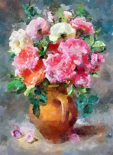 Jug of Flowers II Art Print