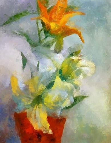 Potted Lillies Art Print