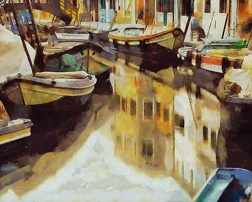 Canal Reflections I Bord de mer reproduction
