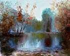 Autumn Pond I Art Print