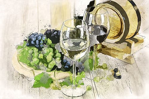 Two Types of Wine Art Print