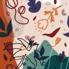 Abstract Flowers 153 Art Print