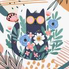 Boho Cat 553 Art Print