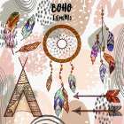 Boho Elements Collage 257 Art Print