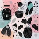 Boho Elements Collage 301 Art Print