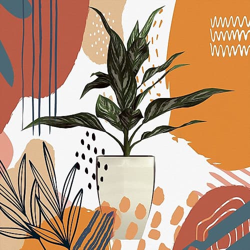 Boho House Plant 327 Art Print